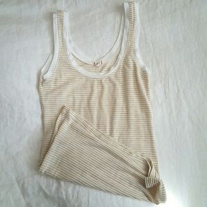 Anthropologie T.la striped tank top cream